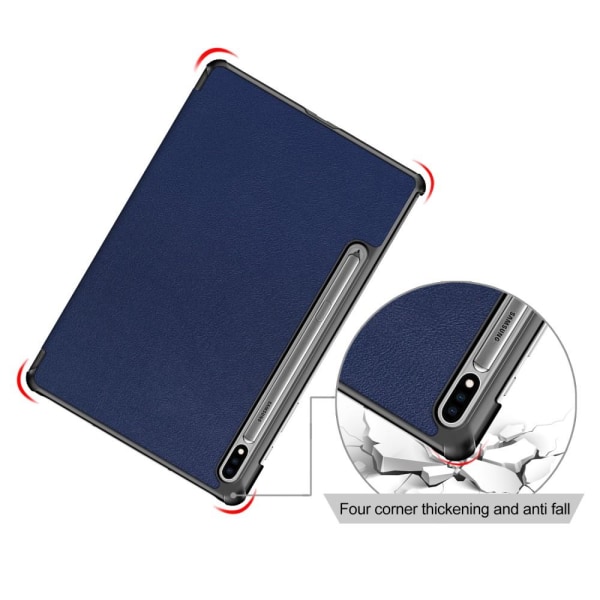 Tri-fold Stand Smart Case for Samsung Galaxy Tab S7 / S8 Blue