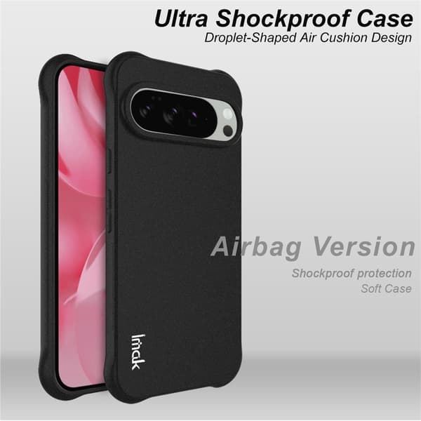 IMAK For Google Pixel 10 / 10 Pro Deksel TPU-telefonbeskyttelse Airbag-støtsikker Matte Black Black