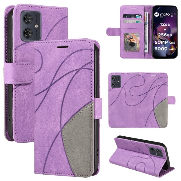Til Motorola Moto G54 KT-serie-1 dobbeltfarve Purple