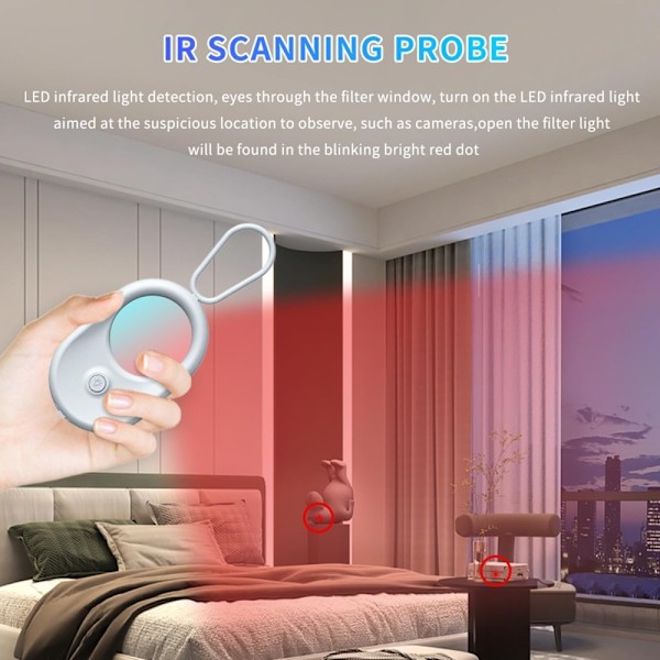 Hidden Camera Detector Infrared Camera Scanner for Hotel Travel Security Black