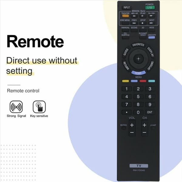 Fjernkontroll erstatning for RM-YD040 For Sony TV Black