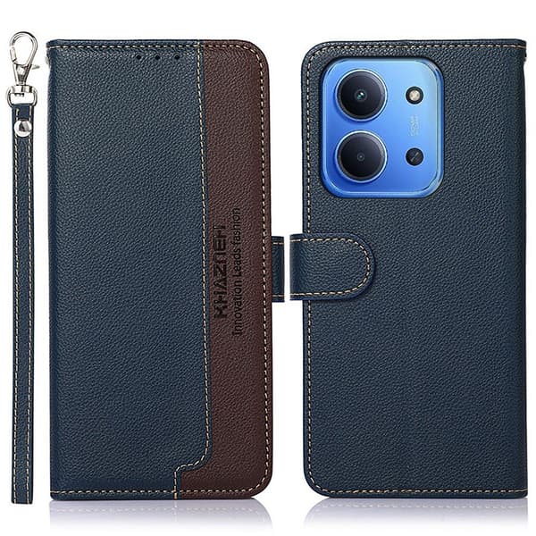 KHAZNEH Plånboksfodral till Xiaomi Redmi 15C - Blå/Brun Blå