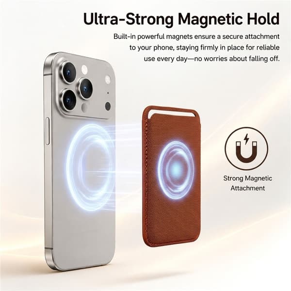 Ultratynn magnetisk kortholder for iPhone 17 og nyere Black