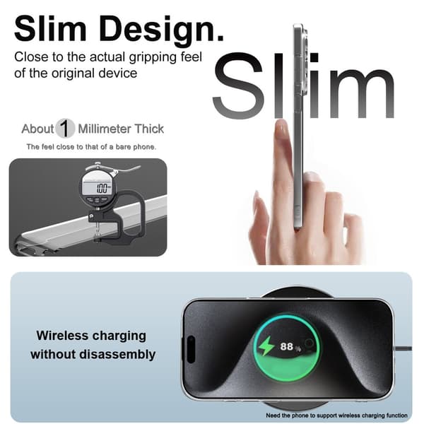 IMAK UX-5 Series Stöttåligt transparent mobilskal till iPhone 17 Transparent
