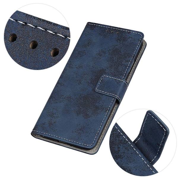 Retro tegnebog stativetui til Google Pixel 6a - Mørkeblå Dark blue