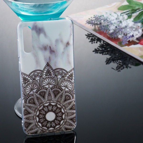 MTK Samsung Galaxy A70 TPU Marmor - Style B Svart
