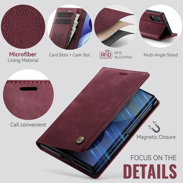 CASEME Telefonlommebokdeksel til Samsung Galaxy Z Fold8 Red