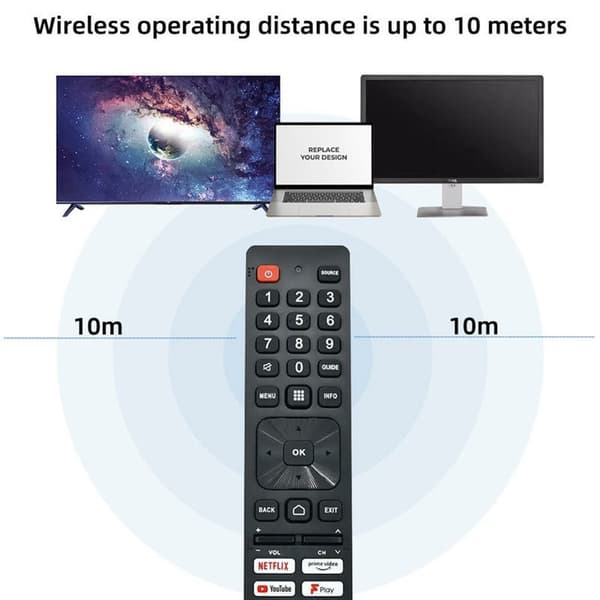 TV fjärrkontroll Ersättning för RMC0137N För Sharp TV Svart