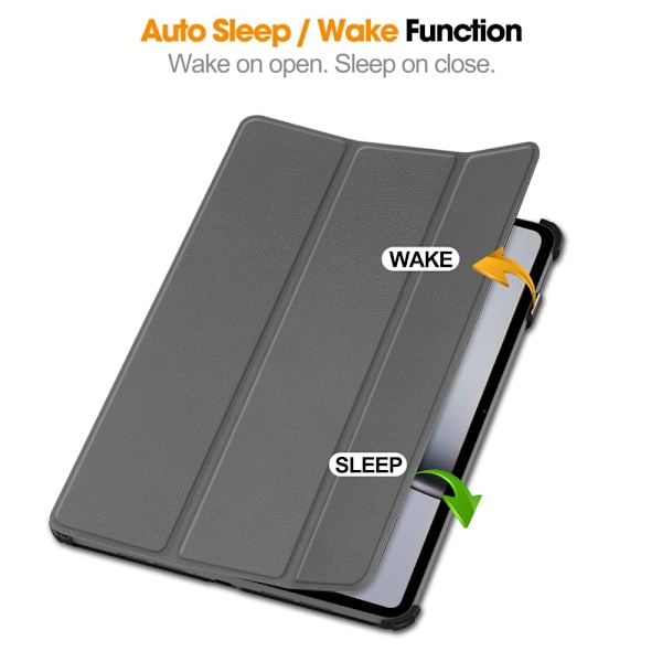Til OnePlus Pad 2 Tri - fold Stand Wake/Sleep Cover Tabletetui Grey