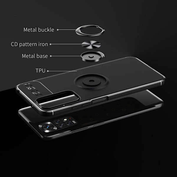 Finger Ring Kickstand Case To Xiaomi Redmi Note 11 / 11S Black