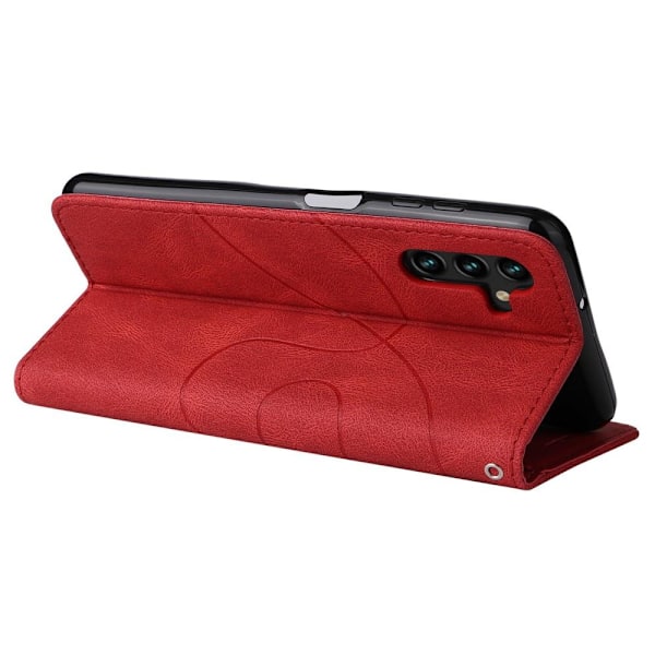 Til Samsung Galaxy A14 5G KT Series-1 Pung Telefontaske - Rød/Sort Red