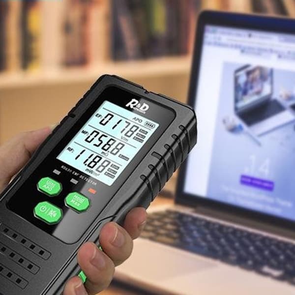 EMF-detektor 3-i-1 elektrisk magnetisk RF-strålingsmåler EF MF-frekvenstester Black