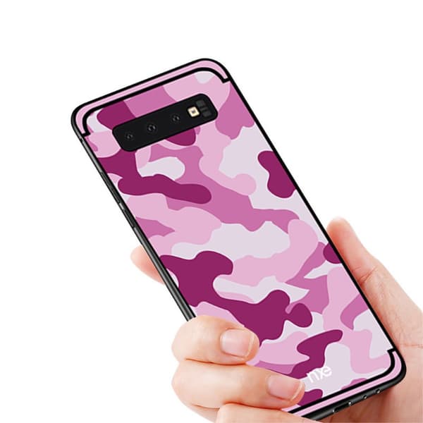 NXE Camouflage Pattern TPU Mobile Phone Suojakuori Samsung Galaxy S10 Plus - Rose Pink