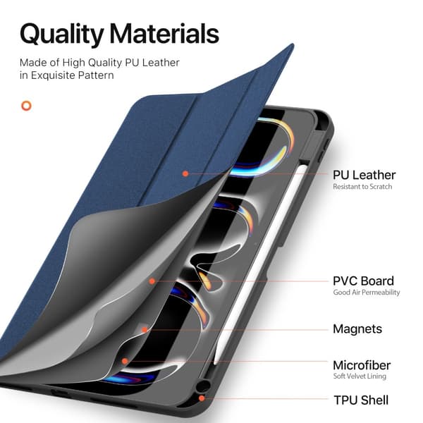 DUX DUCIS Domo iPad Pro 11 (2024) fodral Tri - Fold - Blå Blå
