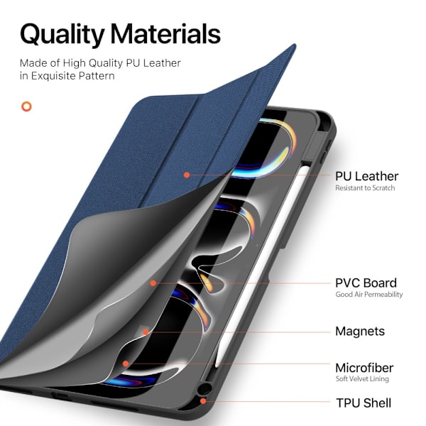 DUX DUCIS Domo iPad Pro 11 (2024) Kolminkertainen jalusta - Sininen Blue