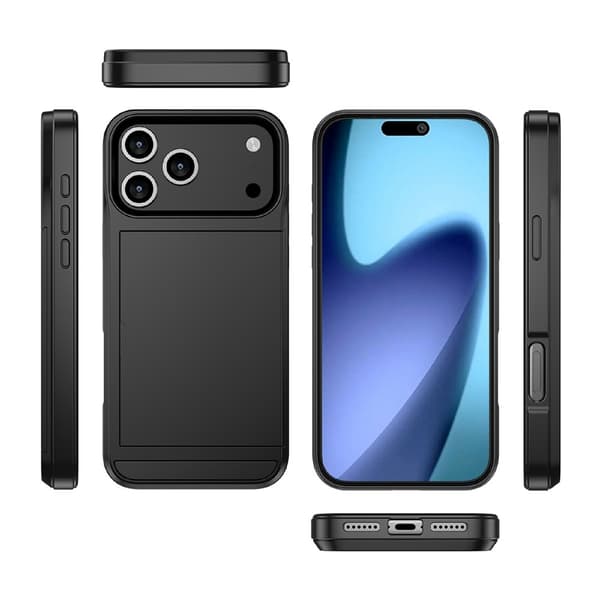 Telefonfodral med skjutbart korthållarfack till iPhone 18 Pro / 17 Pro Vit