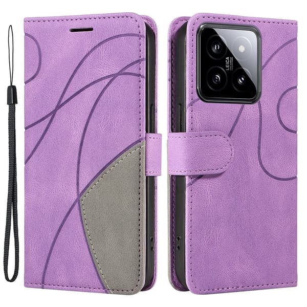 Til Xiaomi 14 KT - serie - 1 dobbeltfarve tegnebog Purple
