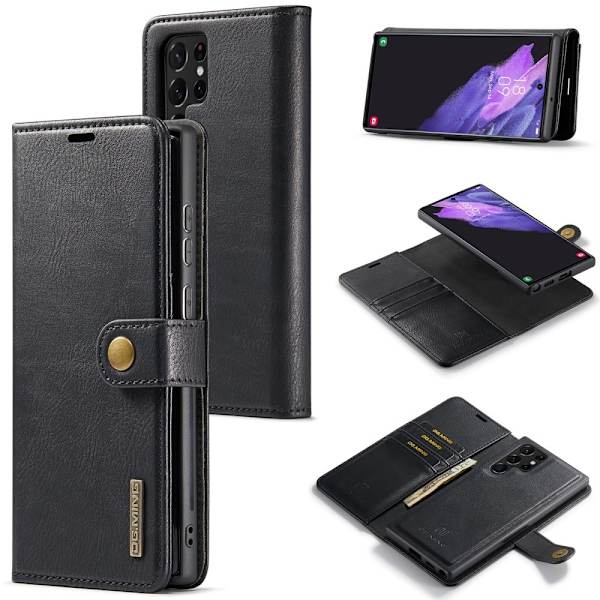 DG.MING Samsung Galaxy S24 Ultra irrotettava 2-in-1-lompakkokuori Black