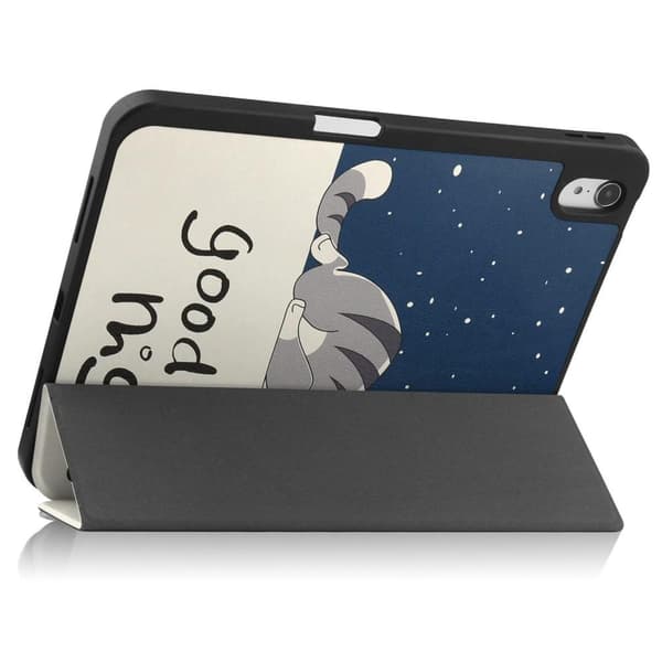 Tri-fold Stativveske for iPad 10.9 (2022) Tablettdeksel Penneholder - Katt Blue