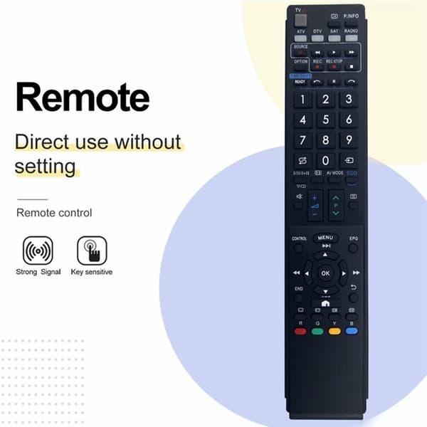 TV-fjernkontroll erstatning for GA857WJSA for Sharp TV Black