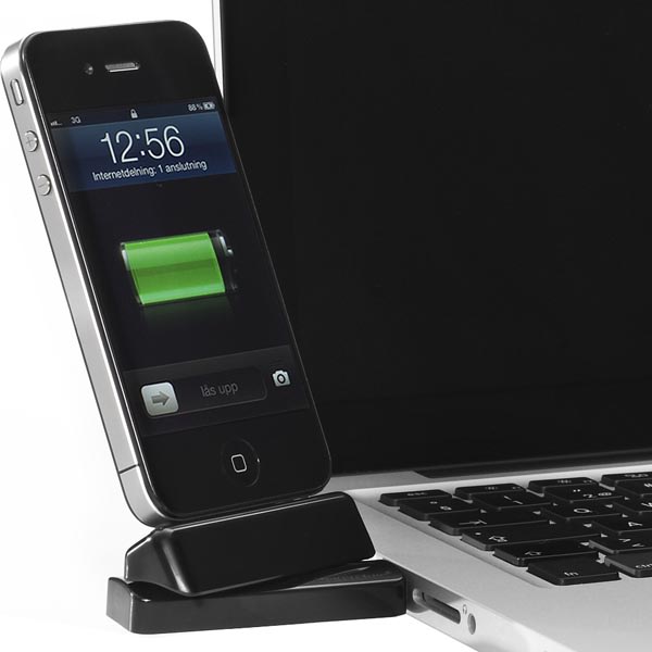 iPhone 4/4s Innovativ roterbar USB-dokking 180 grader