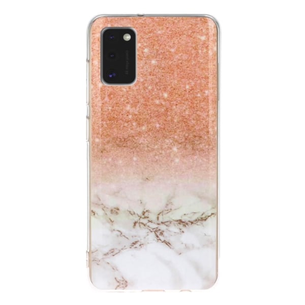 Marble Pattern IMD TPU Soft Back Case for Samsung Galaxy A41 - Style B Black