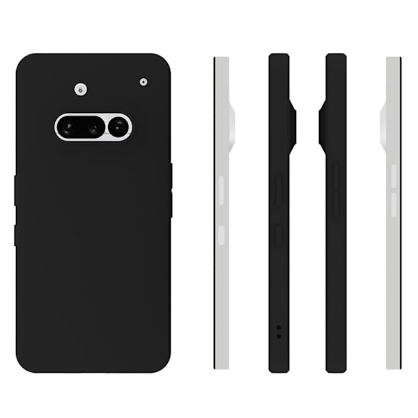 Til Nothing Phone (3a) Etui Mat Finish Blødt TPU Cover Black