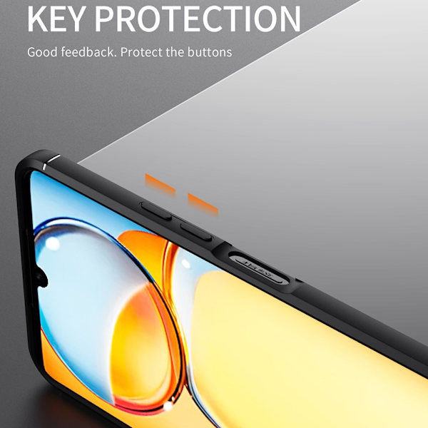 För Xiaomi Redmi 13C Hybrid skal Finger Ring Metall Plåt Svart