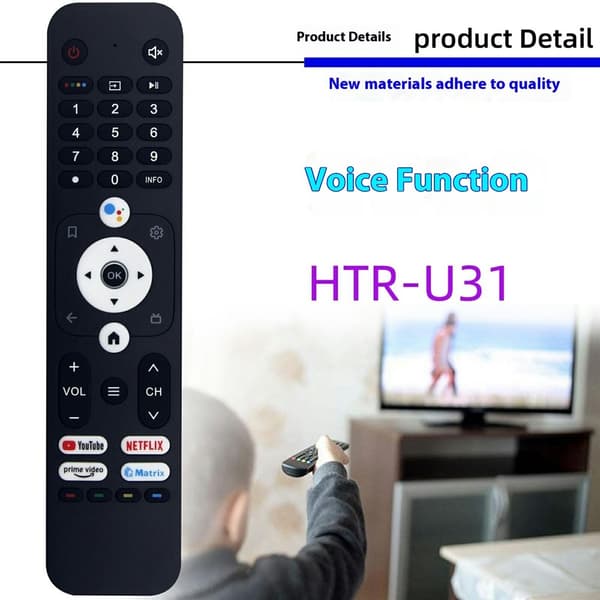 Fjärrkontroll Ersättning HTR-U31 För Haier TV Röststyrd Svart