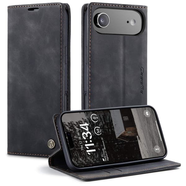 CASEME Retro tegnebog taske til iPhone Air Black