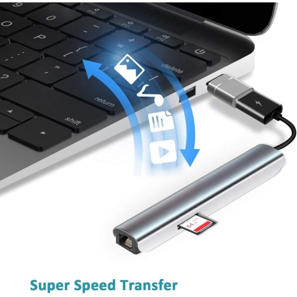 USB C - USB-sovitin USB-C - USB 3.0 -sovitin OTG MacBook Prolle Black
