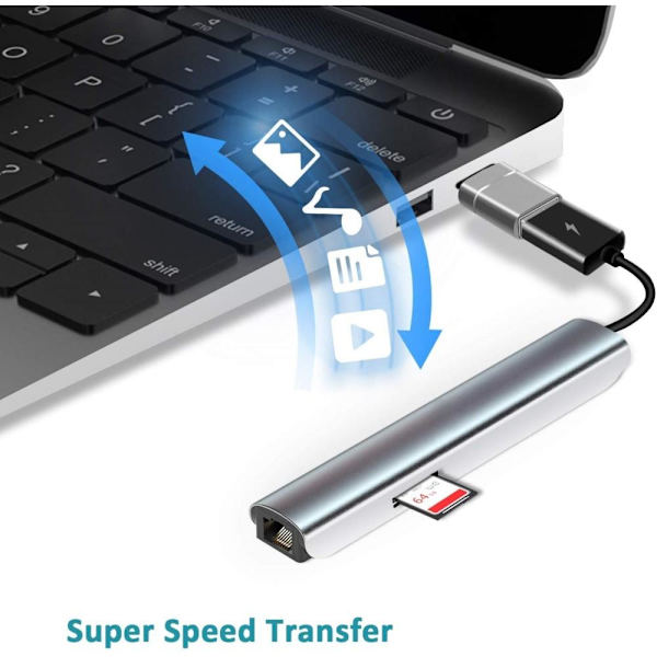 USB C - USB-sovitin USB-C - USB 3.0 -sovitin OTG MacBook Prolle MacBook Air iPad Prolle ja muille tyypin C laitteille Black