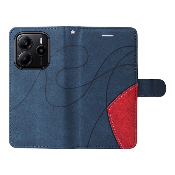 Til Xiaomi Redmi Note 14 4G KT-serie-1 dobbeltfarve tegnebog Blue