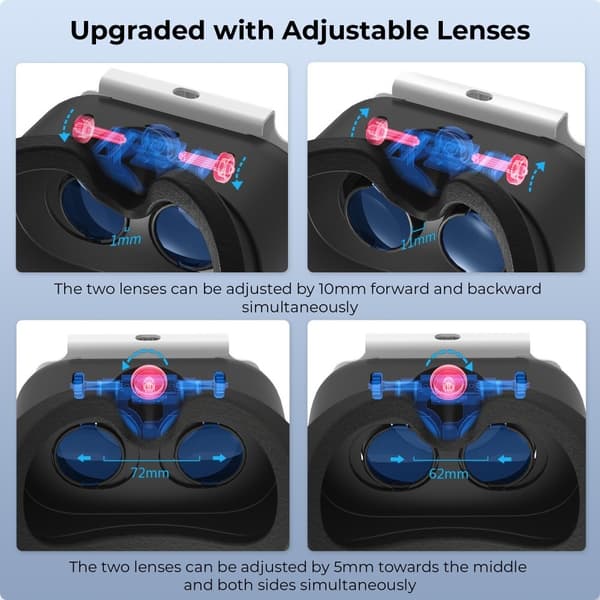 DEVASO kompatibel med Nintendo Switch VR headset med justerbar hovedstrop Black