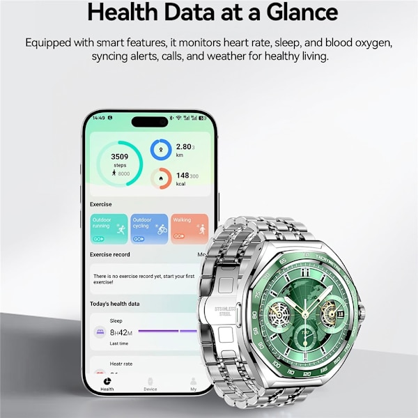 Älykello JOYROOM AMOLED Bluetooth-puhelu 450mAh 5ATM Vedenpitävä Green