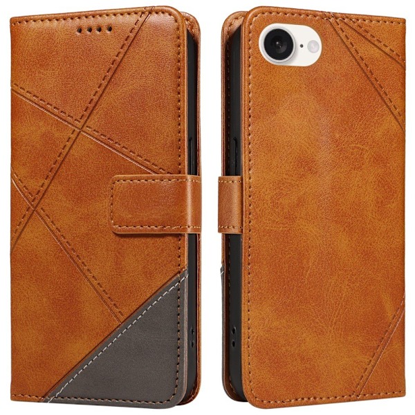 Plånboksfodral till iPhone 16e - Geometric Line Brun