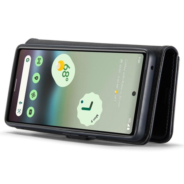DG.MING for Google Pixel 6a Avtakbart 2-i-1 Lommebokdeksel Black