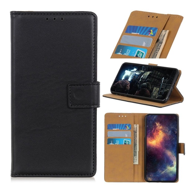 Wallet Stand Mobiltelefon Taske til Xiaomi Redmi 9 - Sort Black