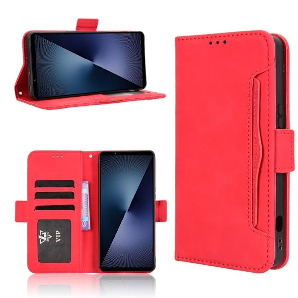 Wallet case Case Cover for Sony Xperia 1 VII Red