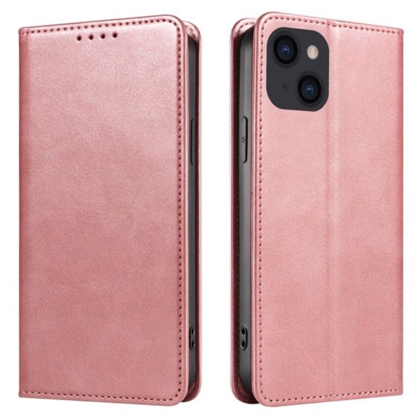 Wallet Stand Telefontaske til iPhone 15 Pro Max Cell Cell Cover - Rose Gold Pink gold