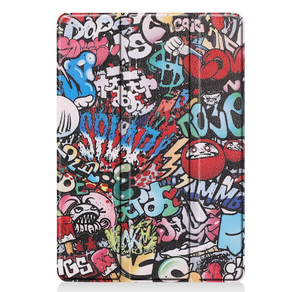 Apple iPad 10.2 Trifoldet Stativ Tablet - Taske - Graffiti Mønster Multicolor