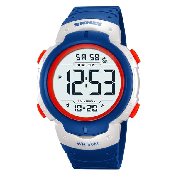 SKMEI Digital Elektronisk Armbandsklocka Klocka Dubbel Tid - LjusBlå Blå