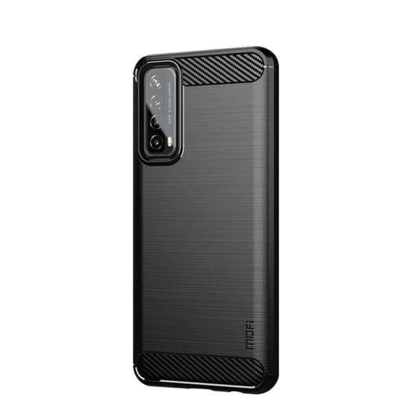 MOFI Karbonfiber-tekstur TPU-deksel Huawei P smart 2021 - Svart Black