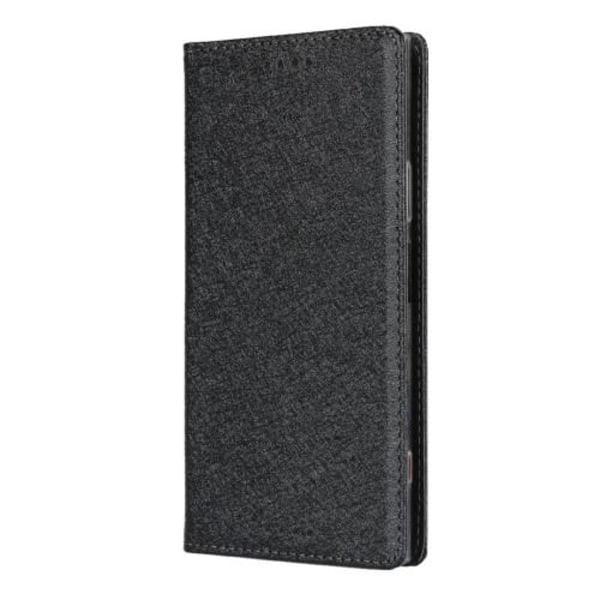 Sony Xperia XZ1 Silk Skin Wallet Stand Beskyttende Telefonetui Black