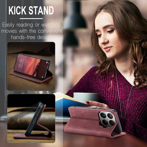 CASEME Til Xiaomi 17T Lommebokdeksel Red