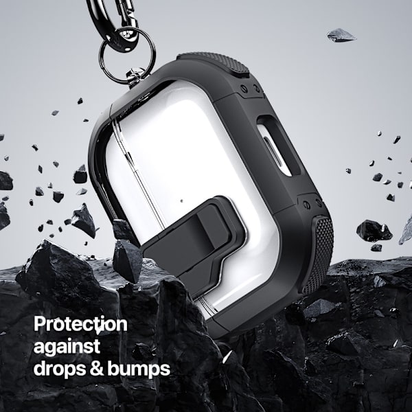 For AirPods 4 Etui DUX DUCIS PC+TPU Bluetooth Etui / Deksel med krok Black