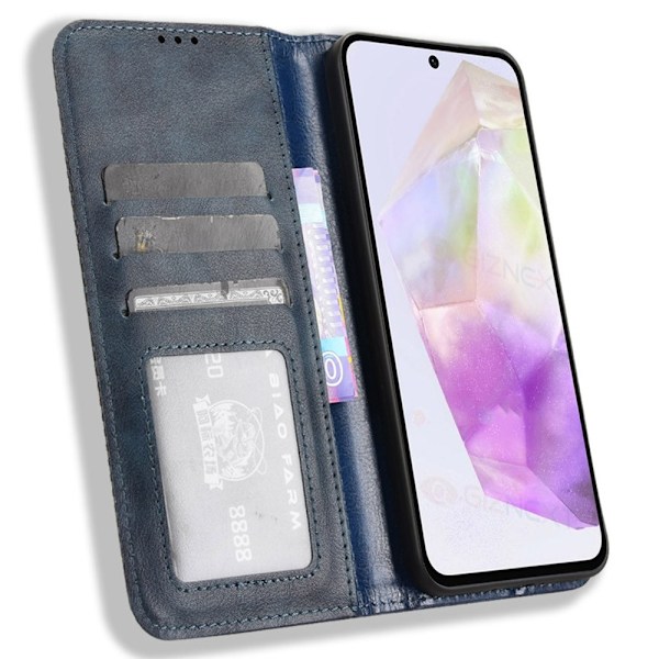 Lompakkoteline Käännettävä puhelinkotelo Samsung Galaxy A56 5G Blue