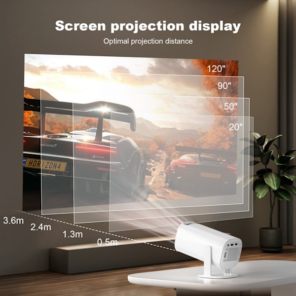 4K-projektori Dual WiFi Bluetooth HD Video LED -projektori kotiteatteriin White