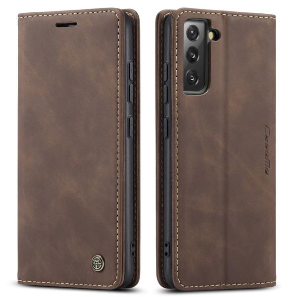 CASEME Retro tegnebog taske til Samsung Galaxy S22 - Kaffe Dark brown