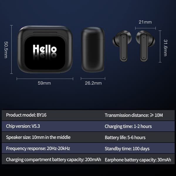 Oversætter 150 Sprog Oversættelse Smart Voice Bluetooth In Ear-hovedtelefoner - Hvid White